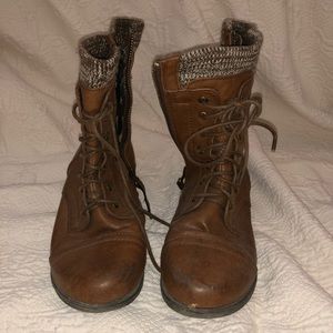 Bella Marie brown combat boots